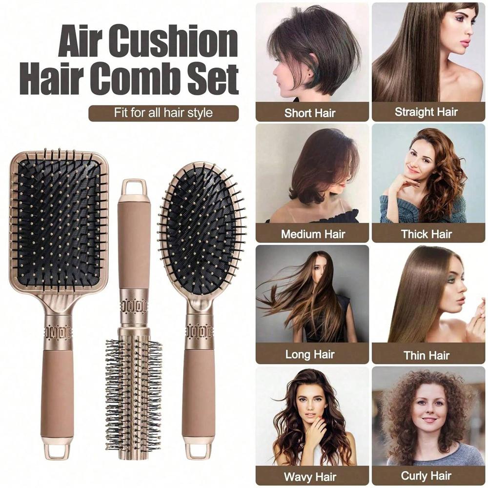 Straight Smooth Paddle Hair Brush Large Hairdressing All Hair Type Hairbrush Styling Comb for Women Men