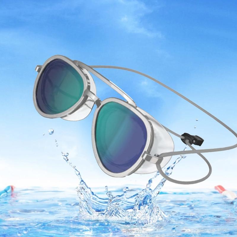 Mens Womens Retro HD Swimming Goggles Full View Anti-Fog Soft Comfortable Swim Goggles for Adults