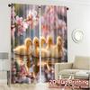 2pcs   2D FLAT PRINTING Curtains (Without Rod) Ducklings Blossom Contemporary Modern Curtains Versatile Fabric Curtains Outdoor