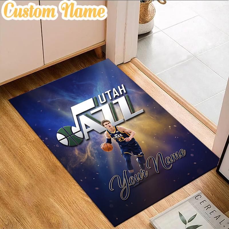 Custom Name Jazz Basketball Team Rug, Office Rug, Chair Rug, Carpet for Living Rooms, Doormat Game Rug Home Decor Christmas Gifts