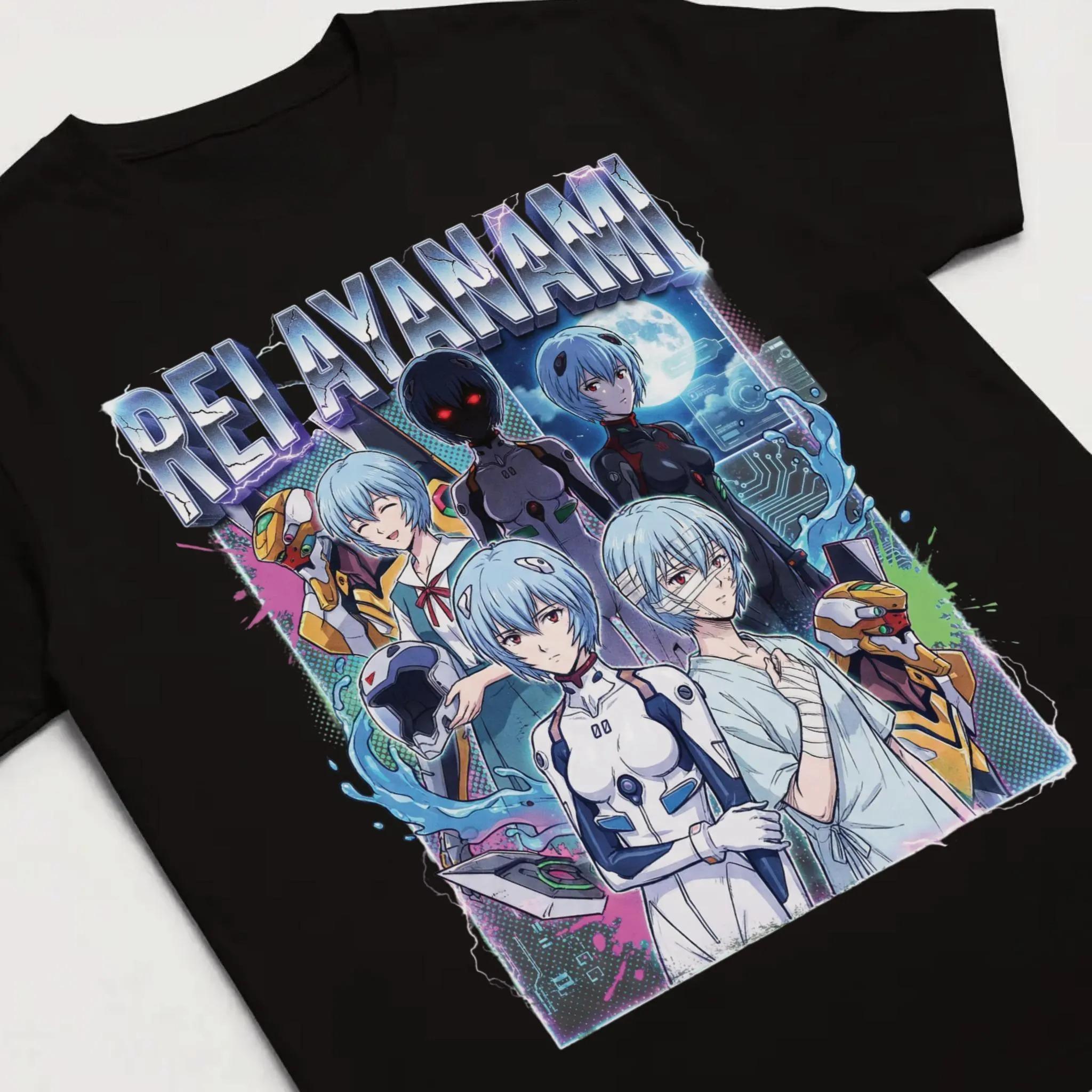 

Quiet Blue Hair Pilot Girl TShirt Minimal SciFi Plugsuit Loneliness Mood Graphic Retro Mecha Vibe Gift S