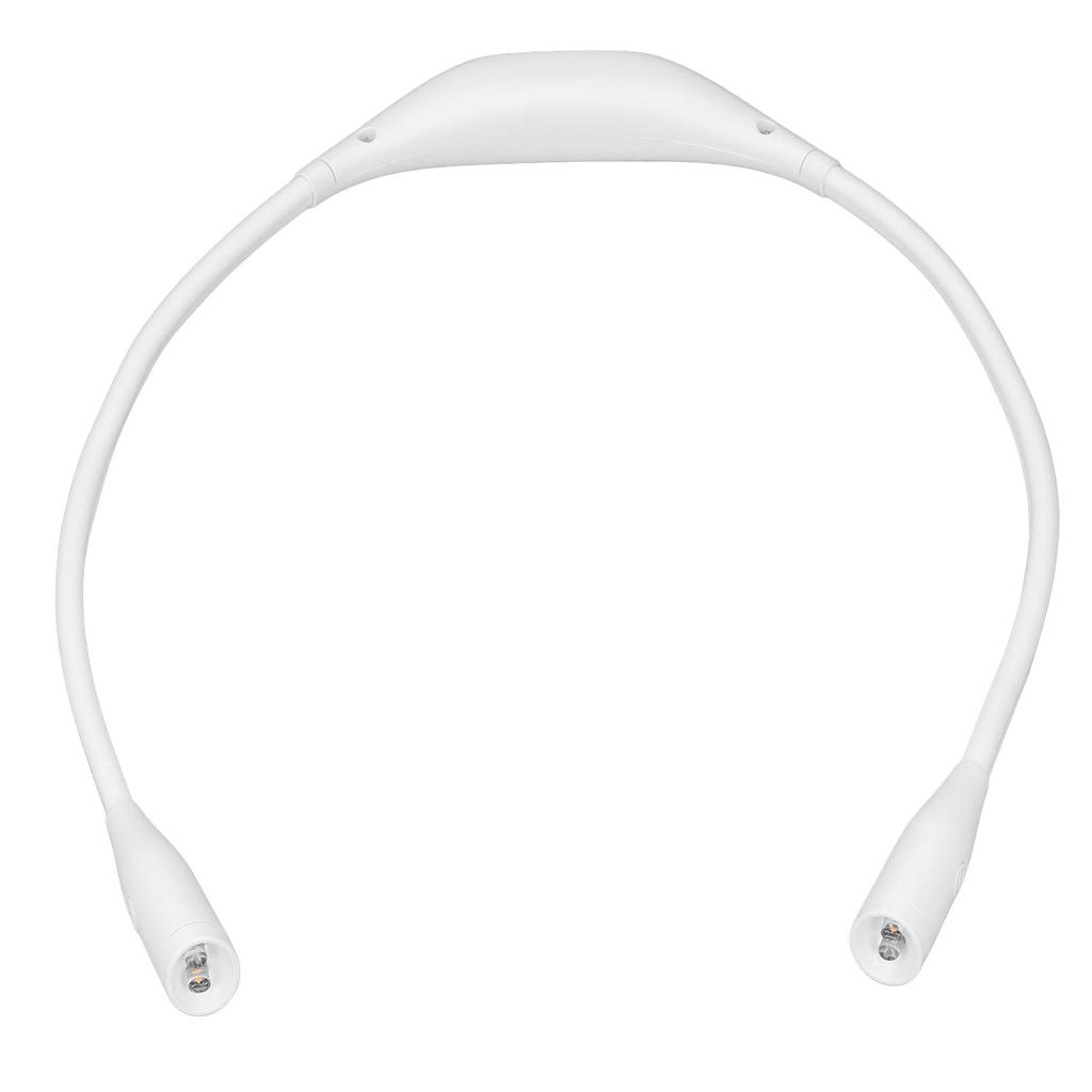 Neck Light USB Rechargeable 3 Brightness Levels 360 degrees  Flexible LED Neck Reading Lamp for Running RepairingWhite