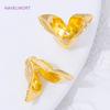 Trendy 18K Gold Plated Flower Caps Tassel Caps,Brass Bead Caps For Jewelry Making,Cap For Beads,Earrings Accessories