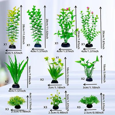 24 Stück Künstliche Aquariumdekor Pflanzen Wasserpflanzen Ornament Wasserpflanze Gras Blockierringe Set Aquarium Gras Dekoration