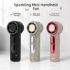 Sparkling Rhinestone Handheld Fan Digital Display Portable Hand Fan Mini Cooling Fan Office