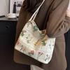 WTEMPO Embroidered Commuter Women's Bags Large-capacity Canvas Bags Casual Fashionable Tote Bags Simple All Seasons Single Shoulder Bags