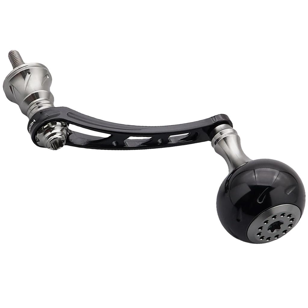 HEIGHTEN 56mm Reel Handle with 30mm Compatible with Shimano and Daiwa Spinning Aurora Series Knob, Reels, (Black & Gunmetal) (HT26702)