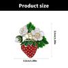 Rhinestones Strawberry Brooch Fashionable Handmade Lapel Pin Breastpin Fruit Jewelry Accessories for Women and Men