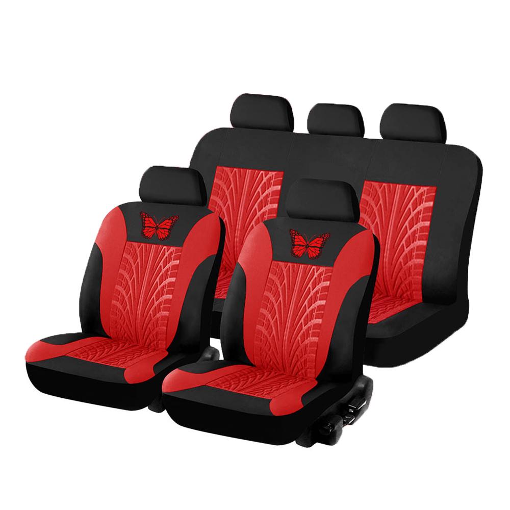 General Car Seat Cover Set   ButterflyPattern Embroidery Car Seat Cover Full Set Interior Accessories Auto Seat Cover