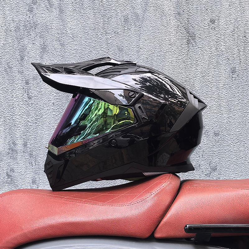 Unisex Motorcycle Rally Helmet with Single Visor for Road and Off-Road Long Distance Travel