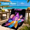 Custom Name Neon Future Heroes KPop Beach Towel Microfiber Beach Towel, Lightweight and Quick-Dry, for Summer Travel, Swimming Pool Gift