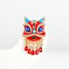 Lion Dance Brooch Premium Niche Red Festive Lion Dance New Year's Corsage Coat Accessories