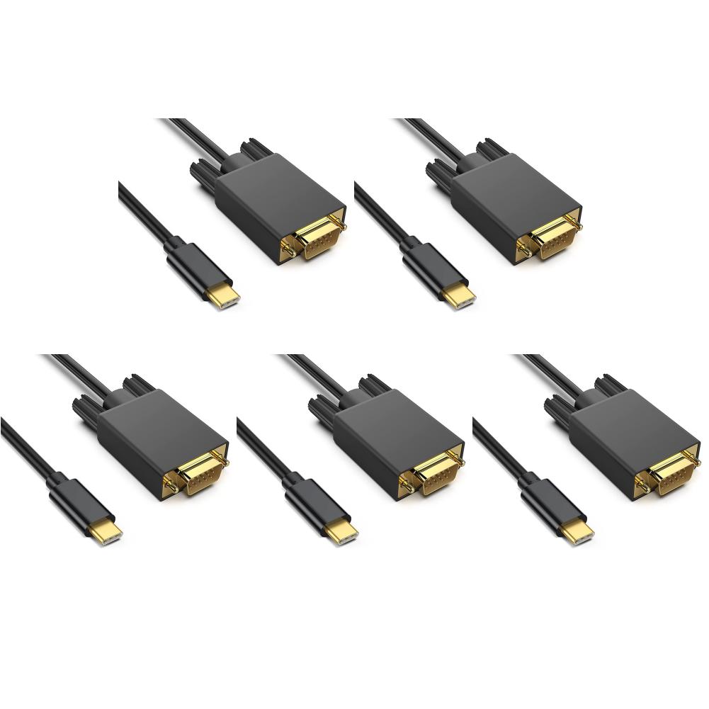 

A# 1.8M/6FT 1080P USB3.1 Type-C To VGA Adapter Cable 10Gbps for PC Computer Moni