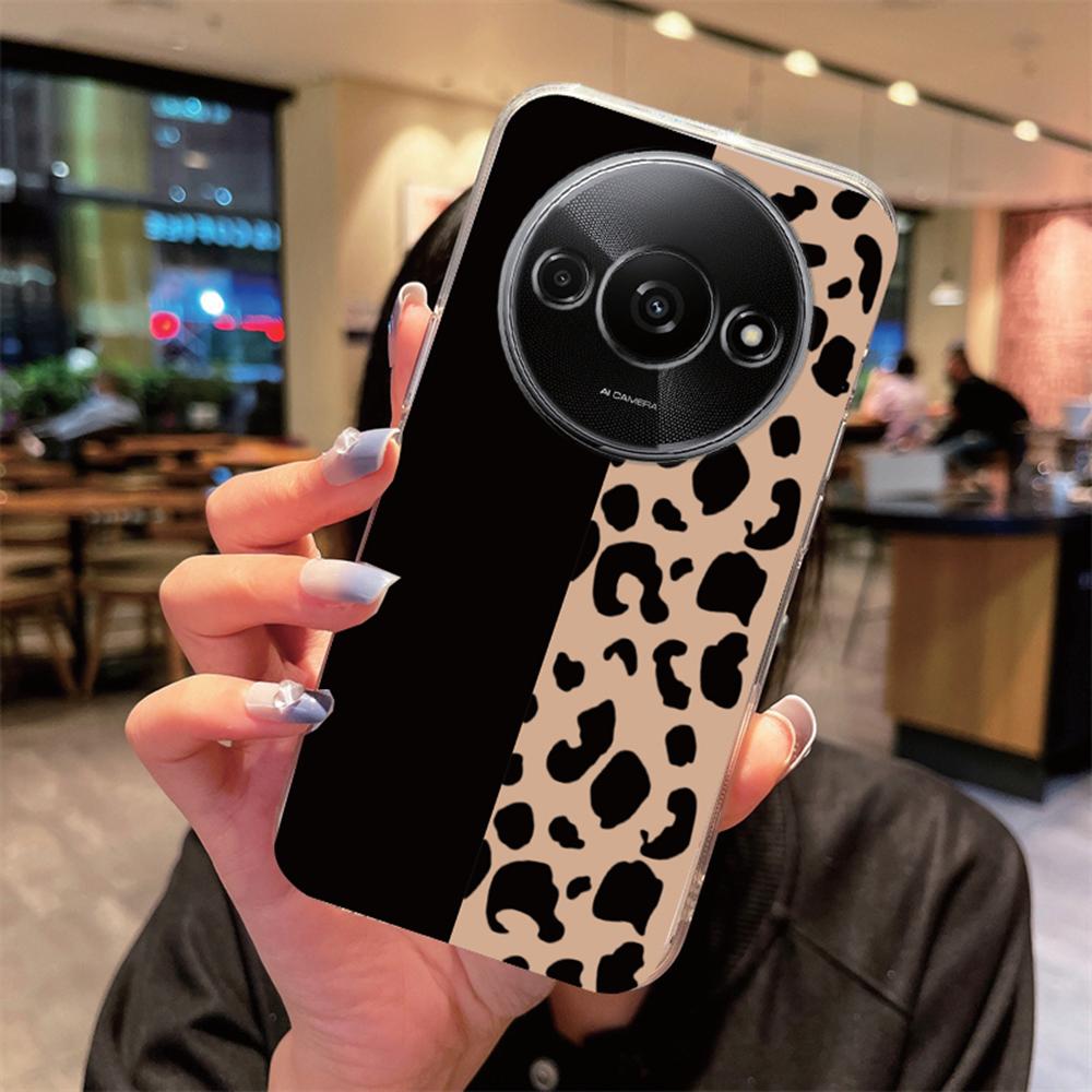 

Brown Black Cow Leopard Print Phone Case For Xiaomi Redmi A3 A5 A1 A2 Couple Silicoen Artistic Marble Pattern For Redmi A3 Cover Redmi A3