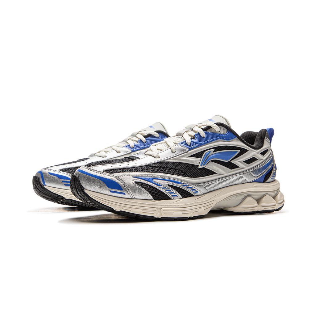 Li Ning Fuyiao 2.0 V2 Classic Retro Shock Absorption Non-Slip Wear-Resistant Low-Top Casual Running Shoes Men Sneakers Blue Silver Black ARXV001-7