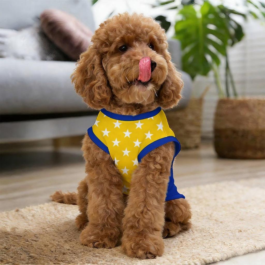 Haustier Fußballtrikot Hundeshirt Weich Bequem Leicht Atmungsaktiv Ärmelloses Design Geeignet für Kleine Mittlere Hunde Fußball-Thema