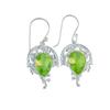 Green Peridot Gemstone 925 Sterling Silver Jewelry Handmade Dangle Earrings1.73" CE-5-3