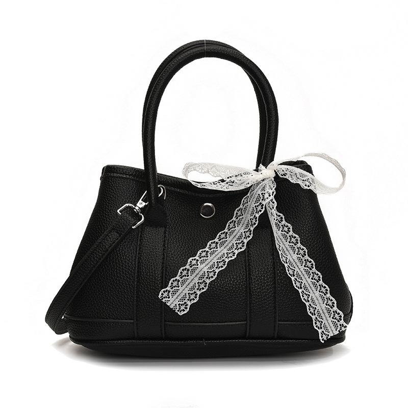 Korean fashion simple casual style portable bucket bag femininity high sense commuting versatile solid color messenger bag