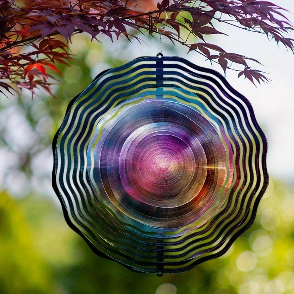 10 Inch Hanging Wind Spinner with Starry Sky Design Unique Outdoor Wind Chime for Balcony Garden Decor 360 Rotating Hook No Batteries Needed