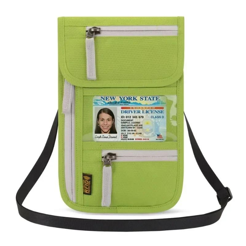 New Travel Passport Bag Neck Multi-functional Document Bag Waterproof Passport Holder RFID Document Bag