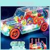 Transparent Gear Big G Electric Toy Car With Light And Music For Kids Emotional Development