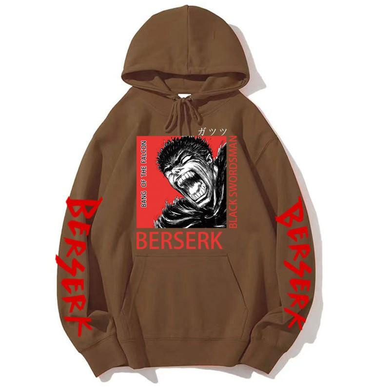 Berserk Anime Hooded Fleece Sweatshirt Men Women Loose Fit Streetwear Pullover Casual Sportswear