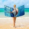 1pc Cartoon Shark Print Microfiber Beach Towel - Lightweight and Soft Extra Large Beach Fashion Blanket | Perfect for Beach, Pool, Yoga