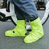 1 Pair Night Riding Safety Cycling Shoe Cover Waterproof Design Elastic Cuff Convenient On Off Reflective Night Safety