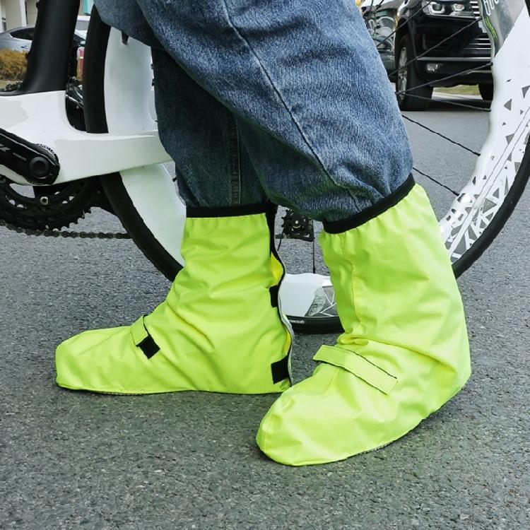 1 Pair Night Riding Safety Cycling Shoe Cover Waterproof Design Elastic Cuff Convenient On Off Reflective Night Safety