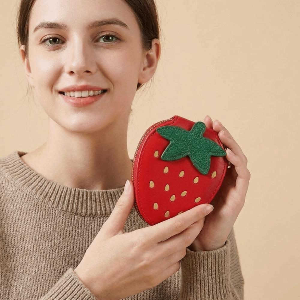 Fruit PU Leather Card Holder Multi-card Slot Storage Bag Fashion Strawberry Card Bag Girl