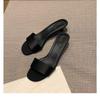 Feel Kitten and Sandals Girl Summer Wear New One-word Drag Thin High-heeled Cool Slippers