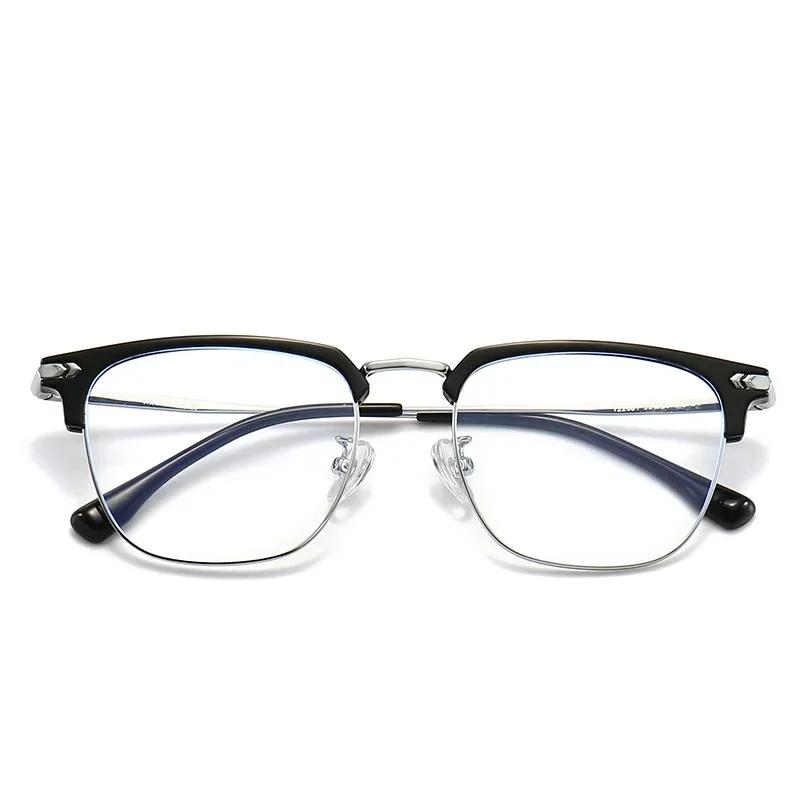Retro Anti- Blue Lightweight Eyeglasses Square Metal Half Frames Glass Male Female Computer Goggles Eyewear Optical Spectacle Glasses