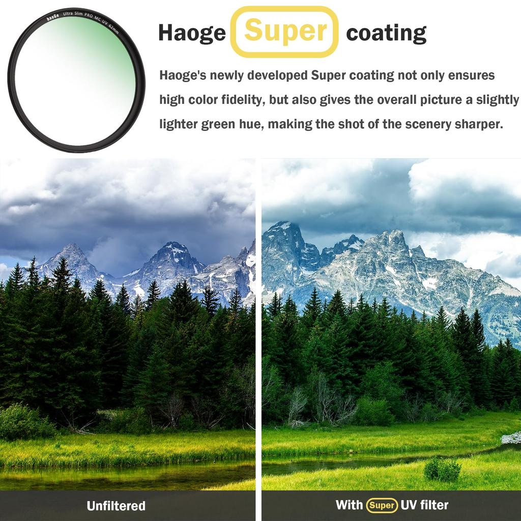 Haoge 55mm Ultra Slim Protective MC UV Ultraviolet Lens Filter for Tamron Digital Camera DSLR Lenses Multi-Coated Canon, Nikon, Sony, Minolta, Pentax,