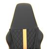 Gaming Chair with Massage Function Gold and Black Artificial Leather