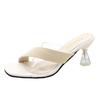 Summer Womens Clear High Heel Sandals With Slipon Design For Casual Wear
