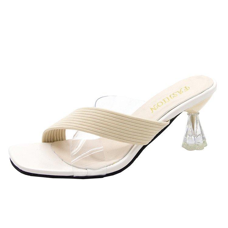 Summer Womens Clear High Heel Sandals With Slipon Design For Casual Wear