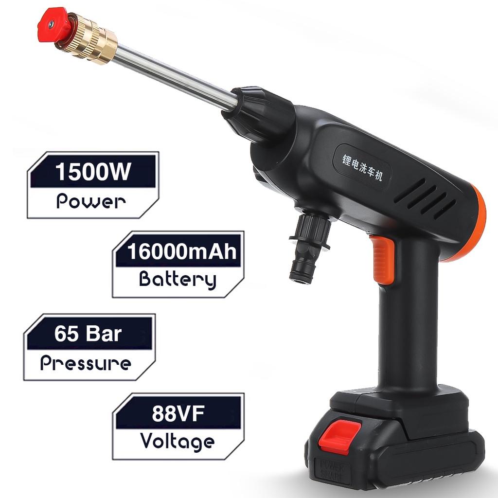 65Bar 88VF 1500W Li-ion Battery Portable Water Cleaner For 18V Battery High Pressure Cordless Washer Car Wash Spray Guns