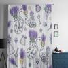 Cortinas de Tul Lavanda Púrpura y Bicicleta para Decoración de Sala de Estar Moderno Velo Cortinas de Gasa Dormitorio Voile Transparente