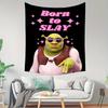 Born to Slay Shrek Wandteppich Perfekt für Mutige Einzigartige Ausgefallene Wohnkultur mit Lustigem Schrulligem Charme und Popkultur-Flair