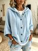Maglione con Cappuccio Aperto Cardigan Giacca Cappotto Taglie Forti Donna Colore Unito Bottoni Coulisse Caldo Morbido Primavera Autunno Inverno Versatile Pullover