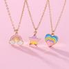 Children's Oil Rainbow Love Necklace BFF Good Friend Set Necklace Female Light Luxury Girlfriend Necklace