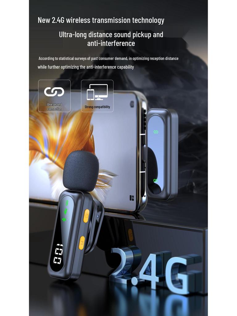 J88 Drahtloses Lavalier-Mikrofon mit Rauschunterdrückung und Ladeetui