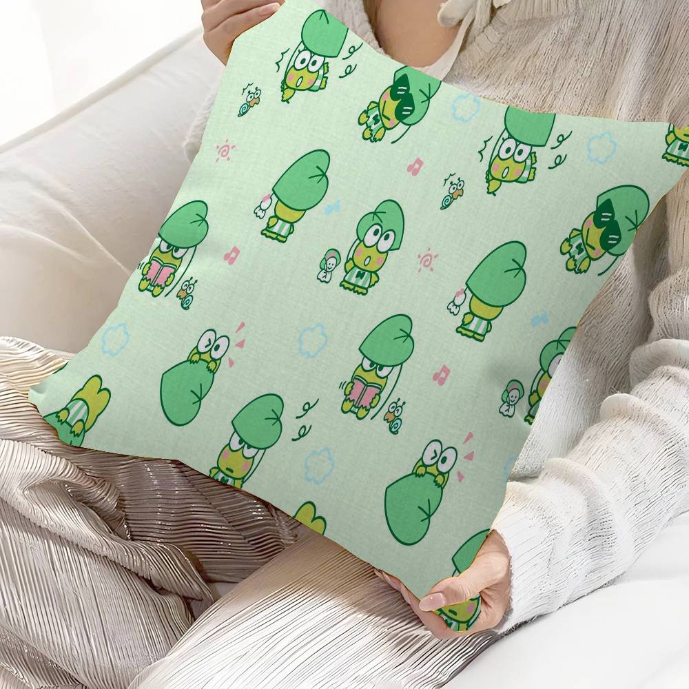 K-keroppi Cushion Cover Car Throw Pillow Case For Sofa Car Christmas Gift 40x40cm 45x45cm