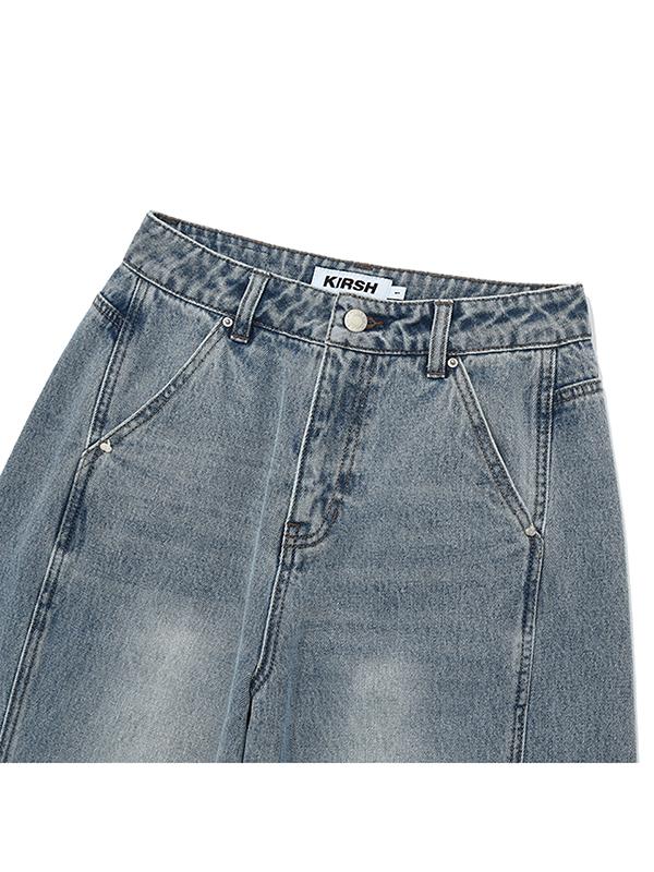KIRSH Curve Line Wide Fit Denim Pants [Blue]