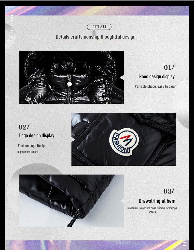 Men's Trendy Shiny Down Jacket - New Style Thickened Short Coat