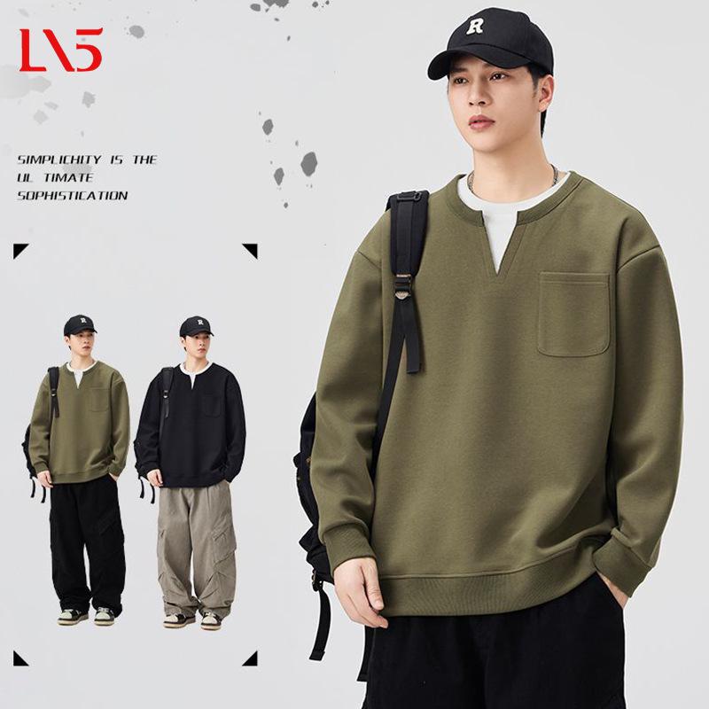 Herren Hoodie mit gefälschtem Zweiteiler, schwere Qualität - Lässiges Langarm-Oberteil für Herbst 2025, Neue Amerikanische Sportbekleidung Jacke