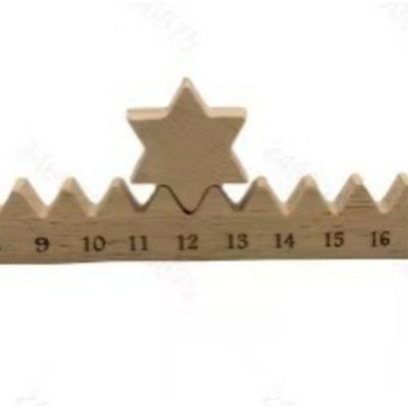 

Wooden Christmas Countdown Calendar With Stars Artificial Wood Interesting Santa Claus Stair Advent Calendar For Home Decoration