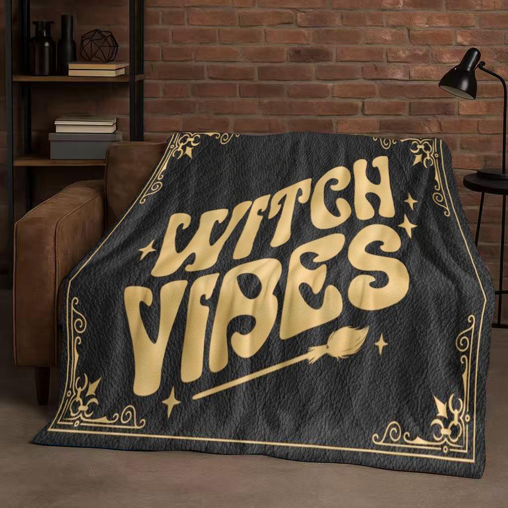 3D Retro Witch Spirit Ouija Board Flannel Blanket,Ultra Soft Warm Plush Throw for Home Bedroom Bed Sofa Cover Kids Gift Picnic