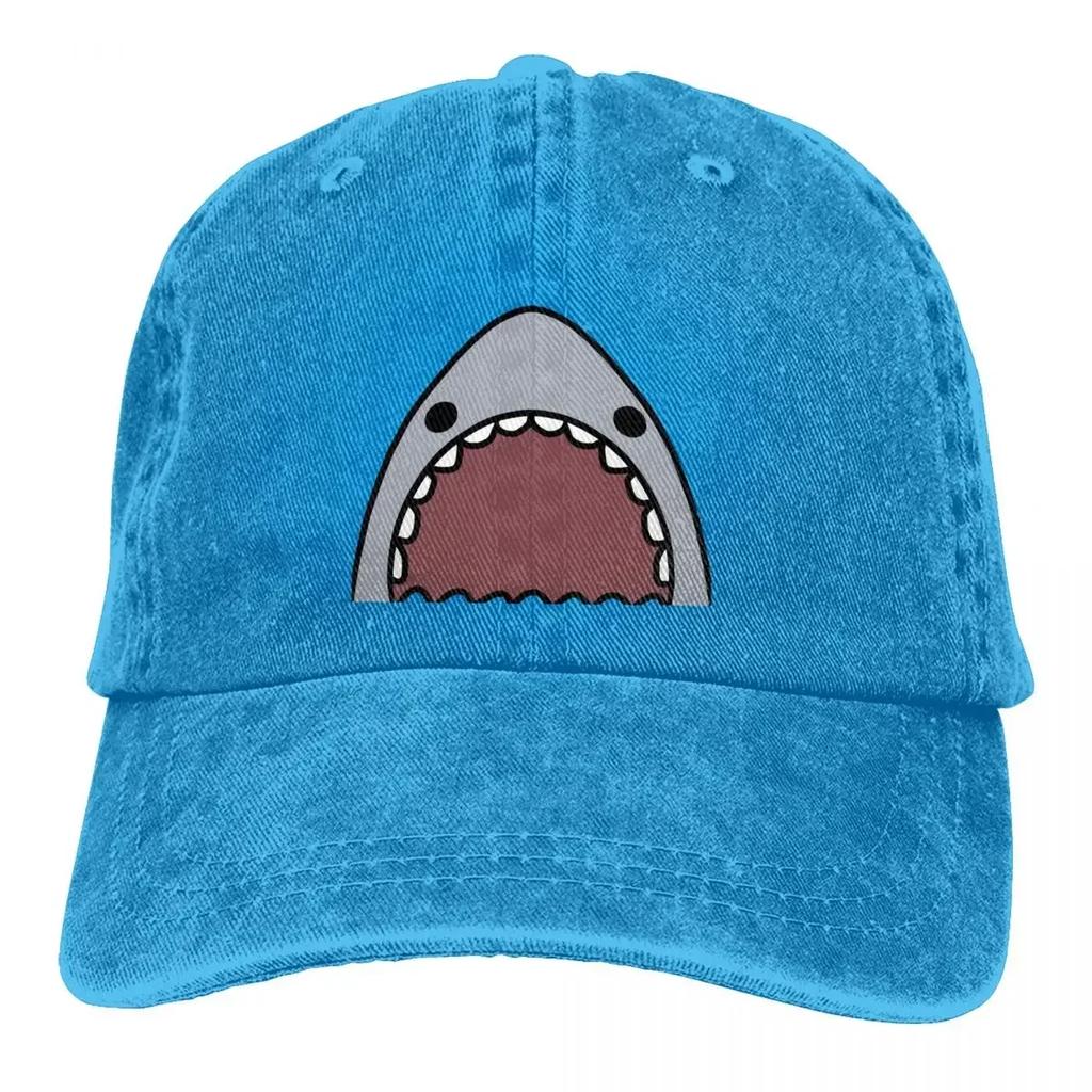 Cute Funny Cartoon Shark Baseball Caps Peaked Cap Outdoor All Seasons Travel Adjustable Trucker Hats for Men Women