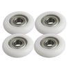 4 Stück Kunststoff-Kugellager-Riemenscheibe Rundes Rad 10x40x10mm Traglast 83kg Weiß